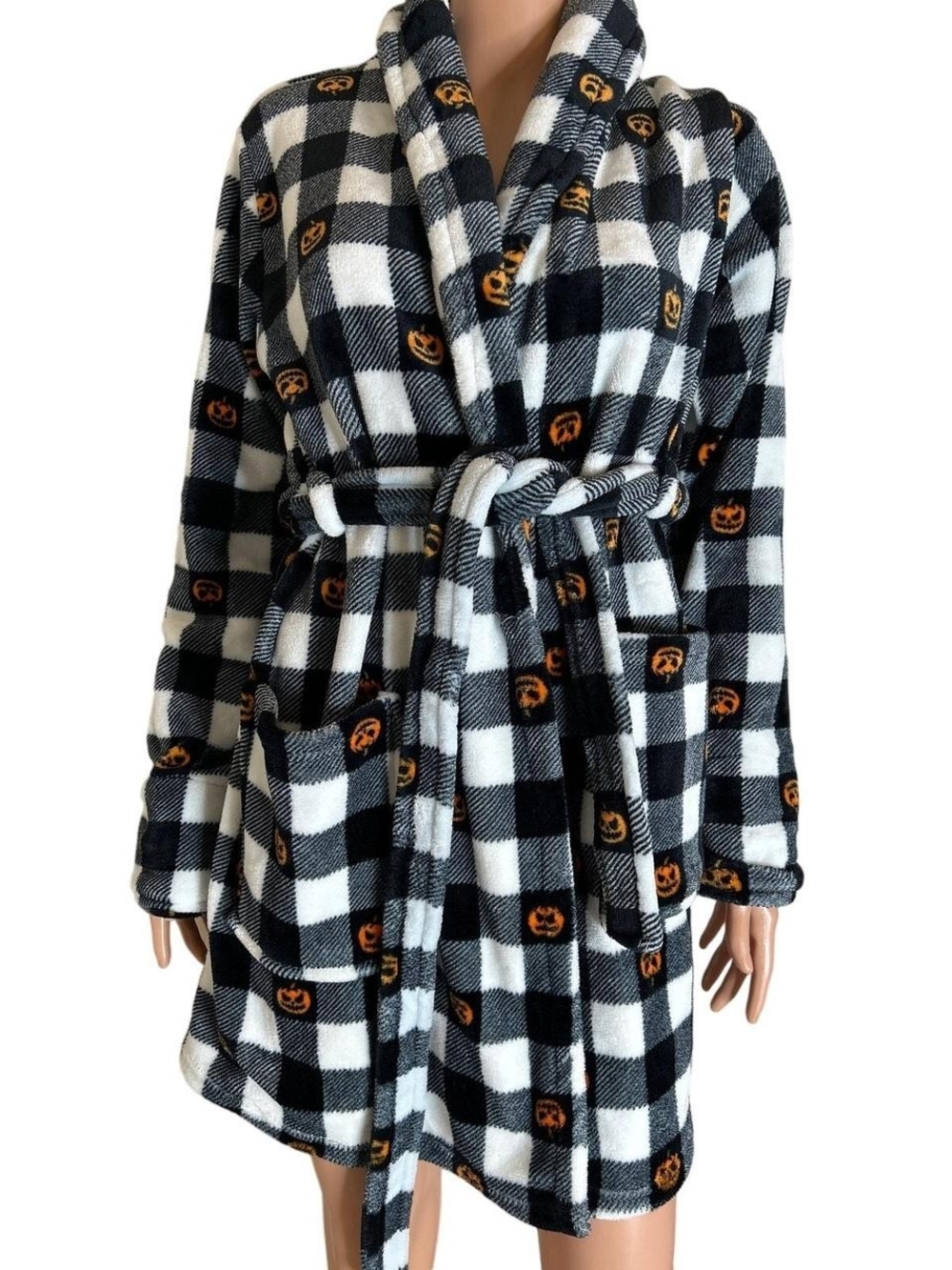 Spooky Night Halloween Pumpkin Robe L